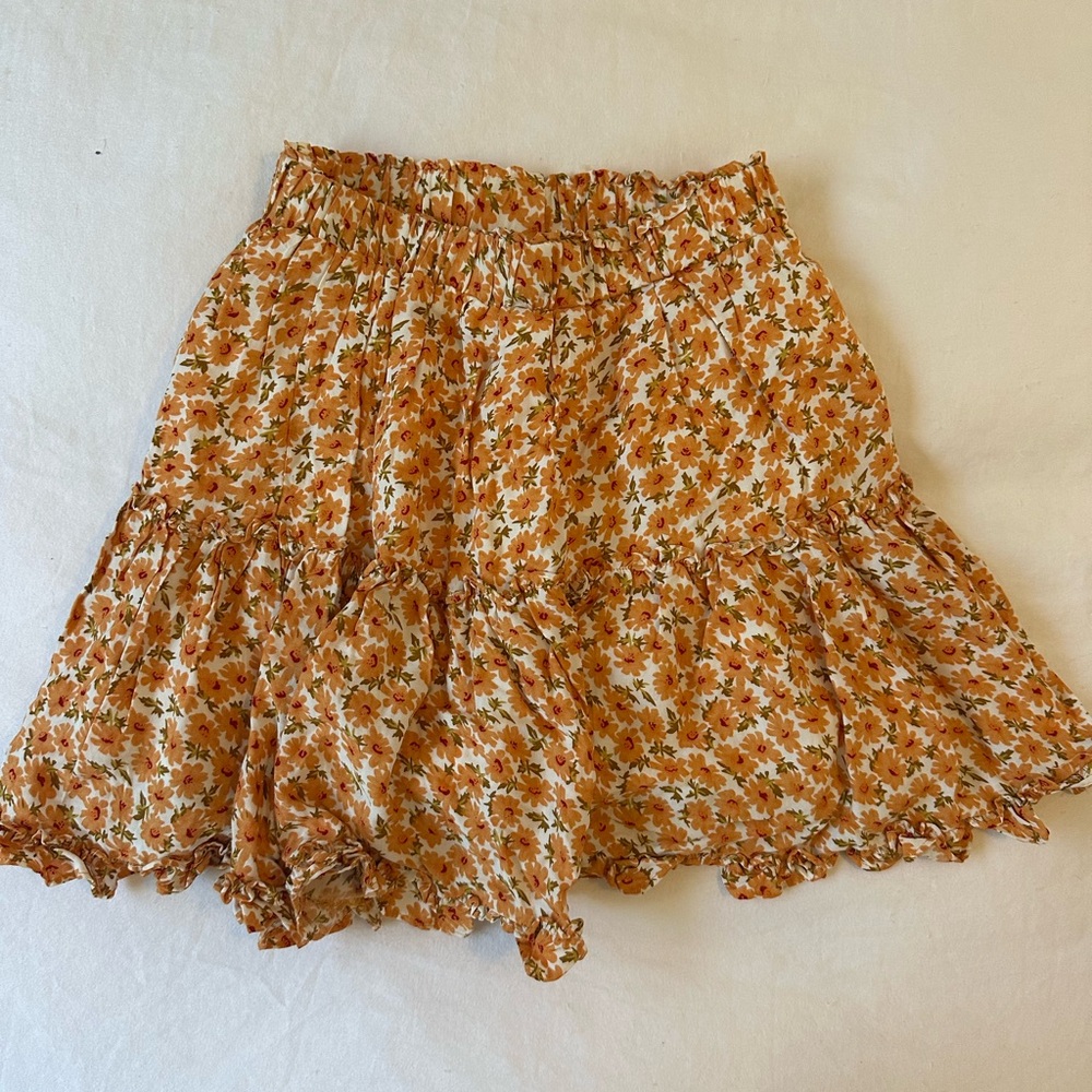 Floral Orange Skirt